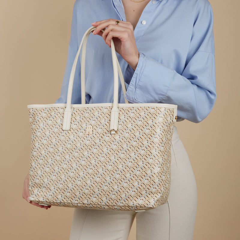 Tommy Hilfiger Monoplay Beige Shopper AW0AW159710F7-zoom-