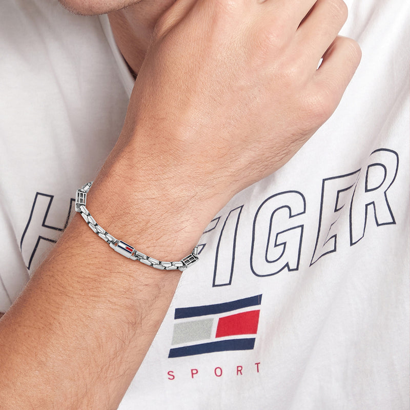 Tommy Hilfiger Roestvrij Staal Zilverkleurige Heren Schakelarmband TJ2790674-zoom-
