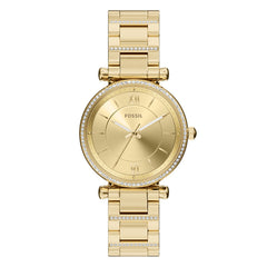 Fossil Carlie Round Gold Dial Watch ES5465