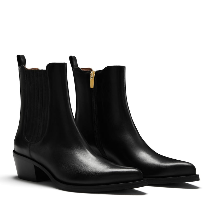 Isabel Bernard Vendôme AHerenine Zwarte Kalfsleren boots IB53010-001-38-zoom-