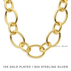 Parte Di Me Bibbiena Poppi Adriane 925 Sterling Silver Gold Plated Link Necklace PDM34100
