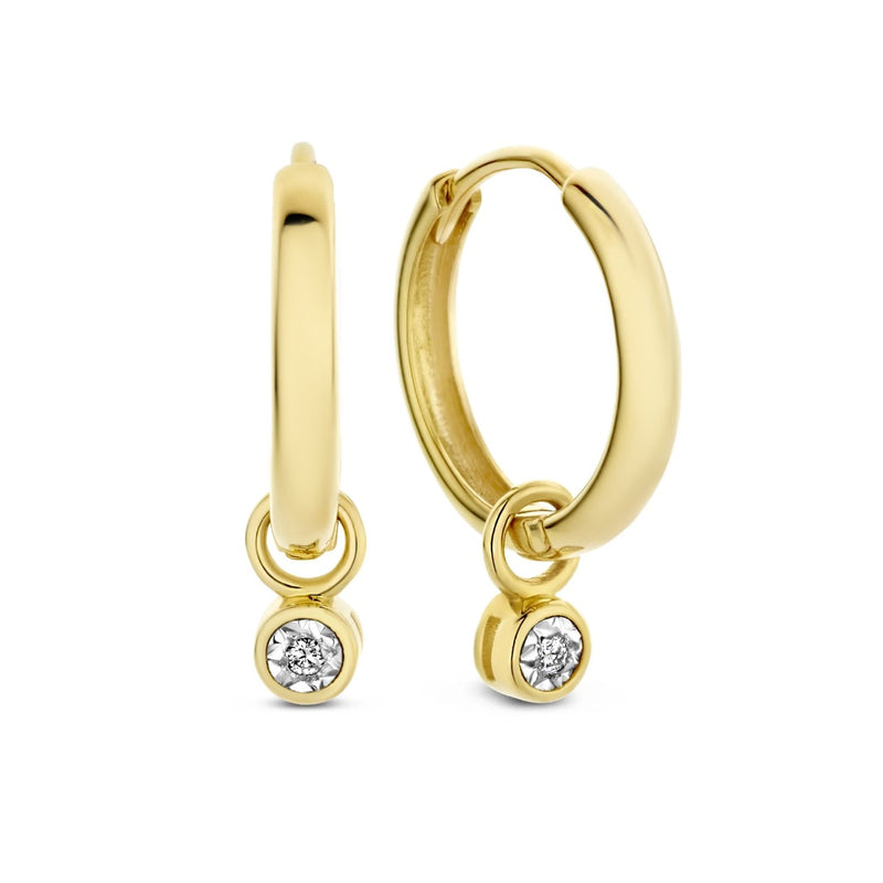 Isabel Bernard De La Paix Inaya 14 karaat gouden oorringen | Diamant 0.02 ct | IBD360022-zoom-