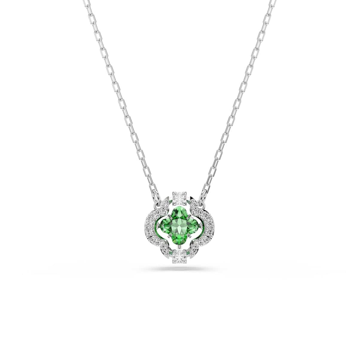 Swarovski Una Sparkling Dc Silver-Tone Necklace with Green Crystal 5757785
