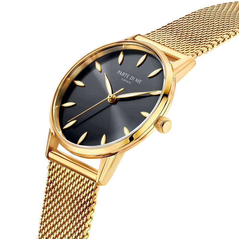 Parte Di Me Orologio rond dames horloge goudkleurig en zwart PDM09052-zoom-