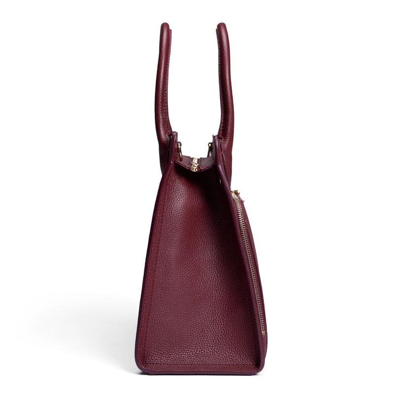 Isabel Bernard Honoré Nadine bordeauxrode kalfsleren handtas met 13 inch laptopvak IB25110-052-13-zoom-