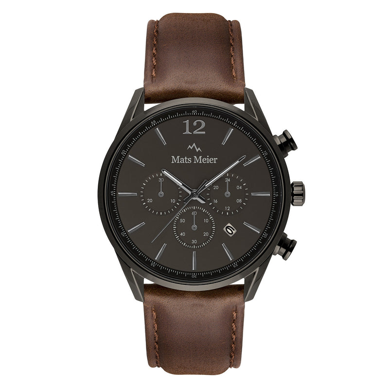 Mats Meier Grand Cornier Chrono Gunmetal/DonkerBruine Horloge MM00104-zoom-