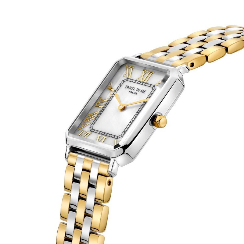Parte di Me Orologio rechthoekig dameshorloge goud- en zilverkleurig PDM09026-zoom-