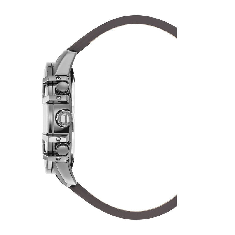 G-STAR Bend3D Groen Herenhorloge met Bruine Leren Band GSW.505.03-zoom-