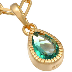 Elli 925 Sterling Silver Link Chain Necklace Gold plated with Quartz 2004-BF-0007907-001