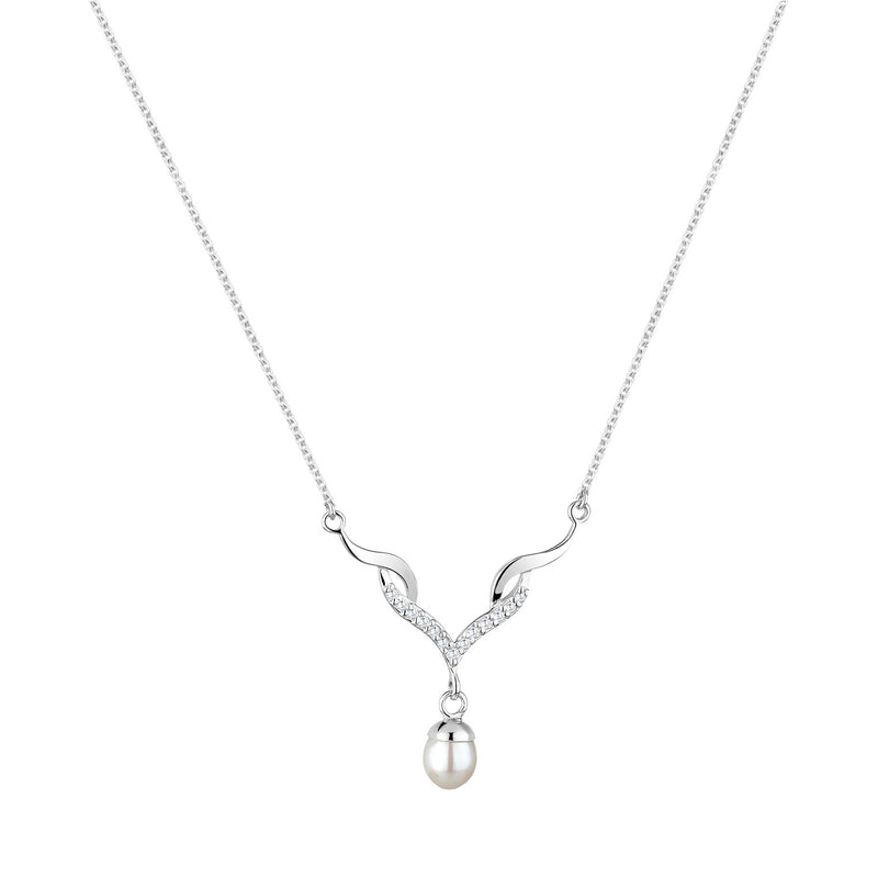 Elli 925 Sterling Silver Pearl Necklace with Zirconia 2004-BF-0007983-001-zoom-