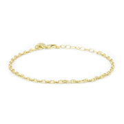 Karma 925 Sterling Silver Gold-coloured Chain Bracelet 94128GP (Length: 16.50 - 19.00 cm)