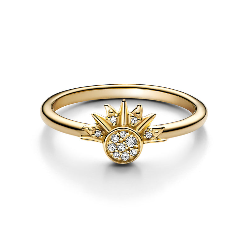 Pandora Moments Celestial Sun Ring 162674C01-58with14 Carat Gold Plating-zoom-