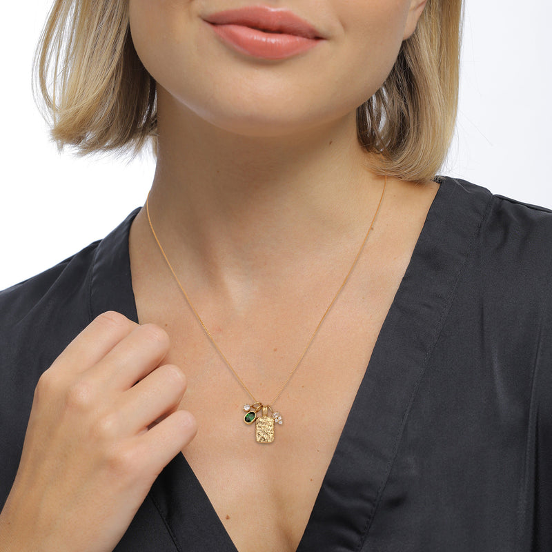 Elli 925 Sterling Silver Coin Necklace Gold plated with Zirconia 2004-BF-0008128-001-zoom-