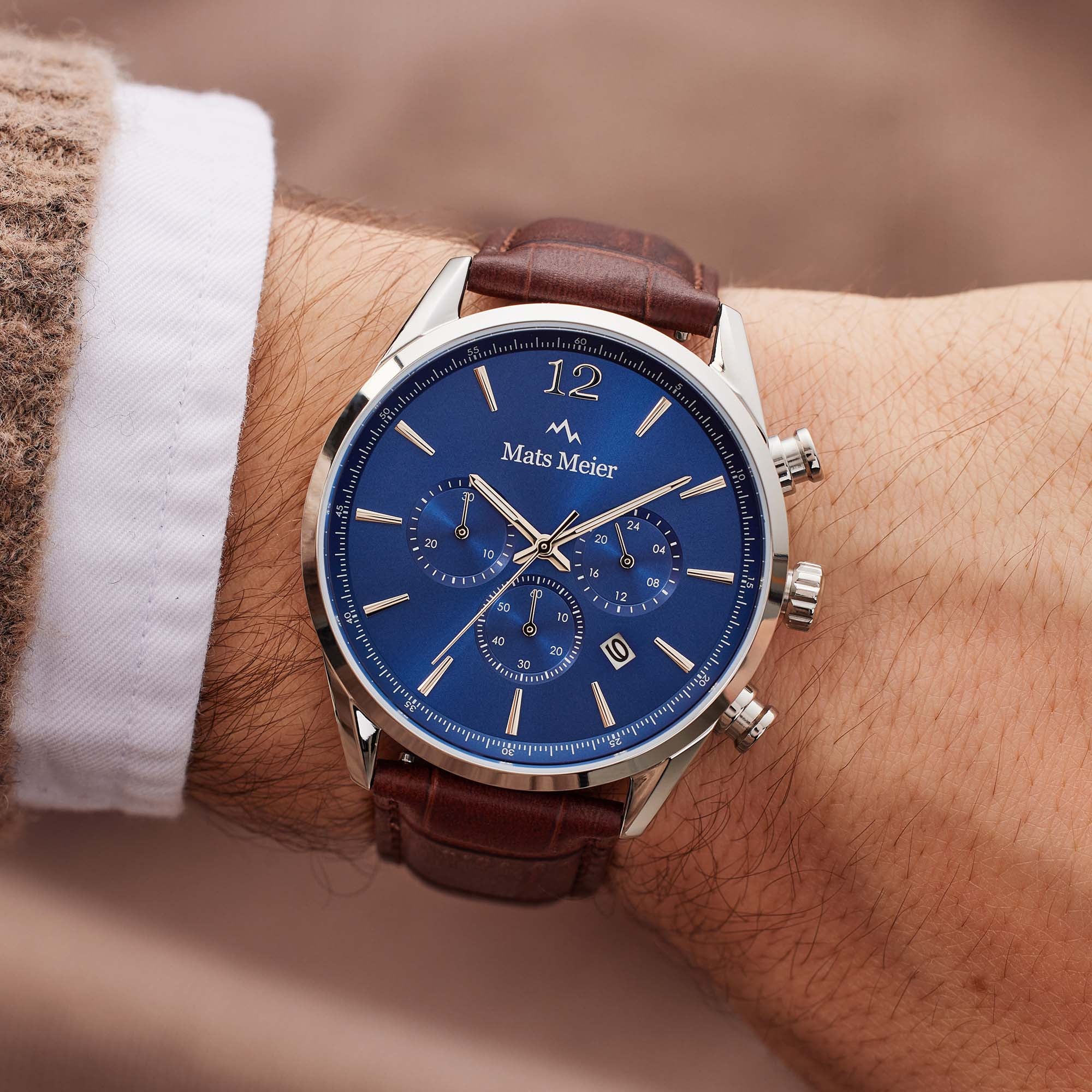 Mats Meier Grand Cornier Chrono Blue/Brown Watch MM00103
