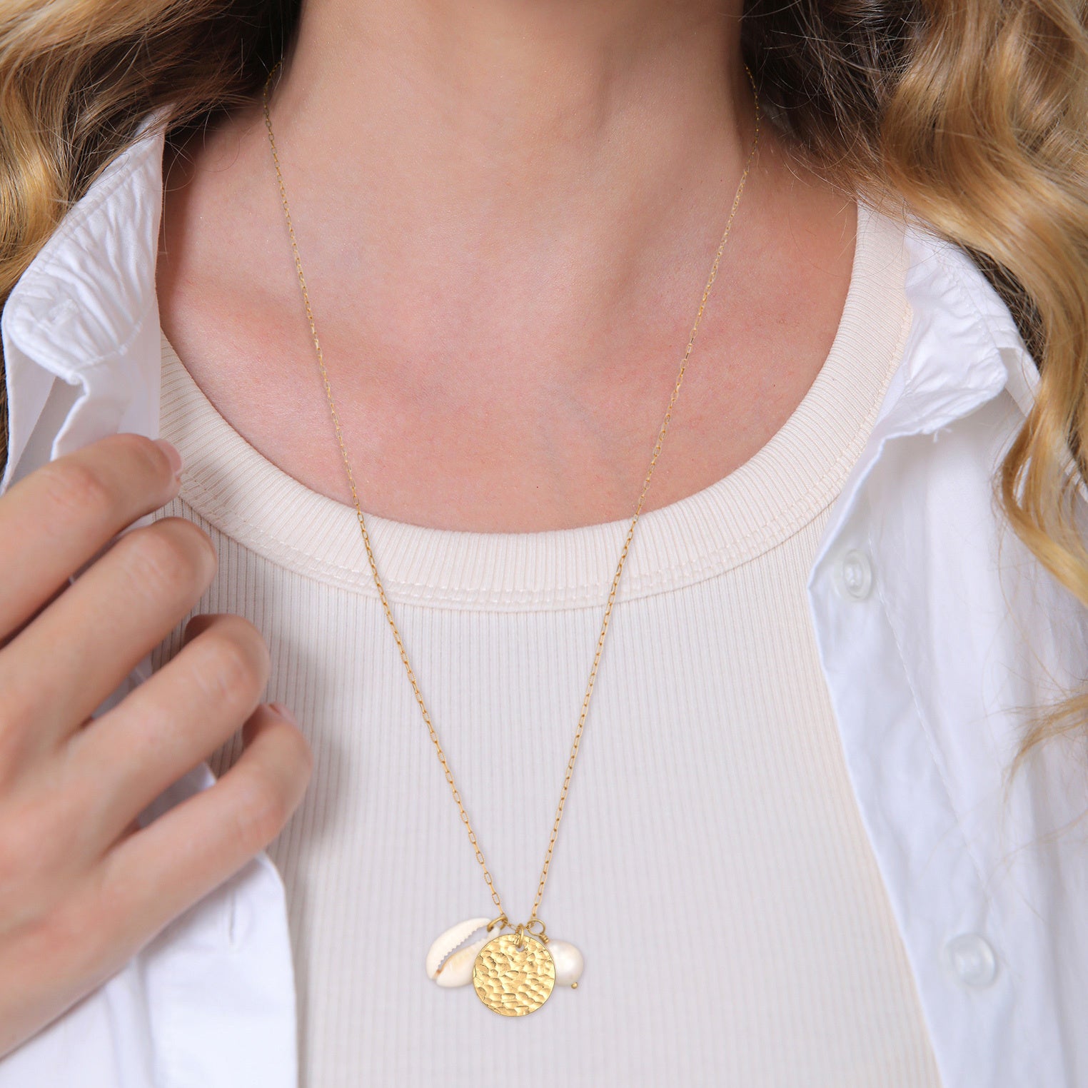 Elli 925 Sterling Silver Pearl Necklace with Pearl 2004-BF-0007895-001