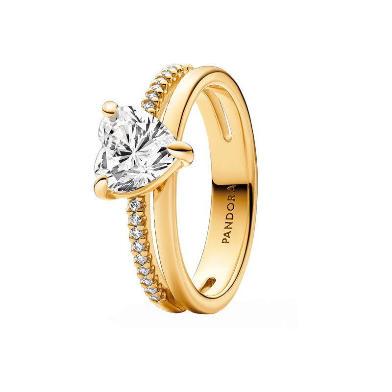 Pandora Timeless Heart Ring with 14 Carat Gold Plating 163100C01-52-zoom-