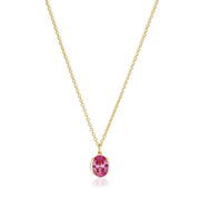 Sif Jakobs Ellisse Carezza Silver Necklace With Gold Plating SJ-N2353-PKCZ-YG