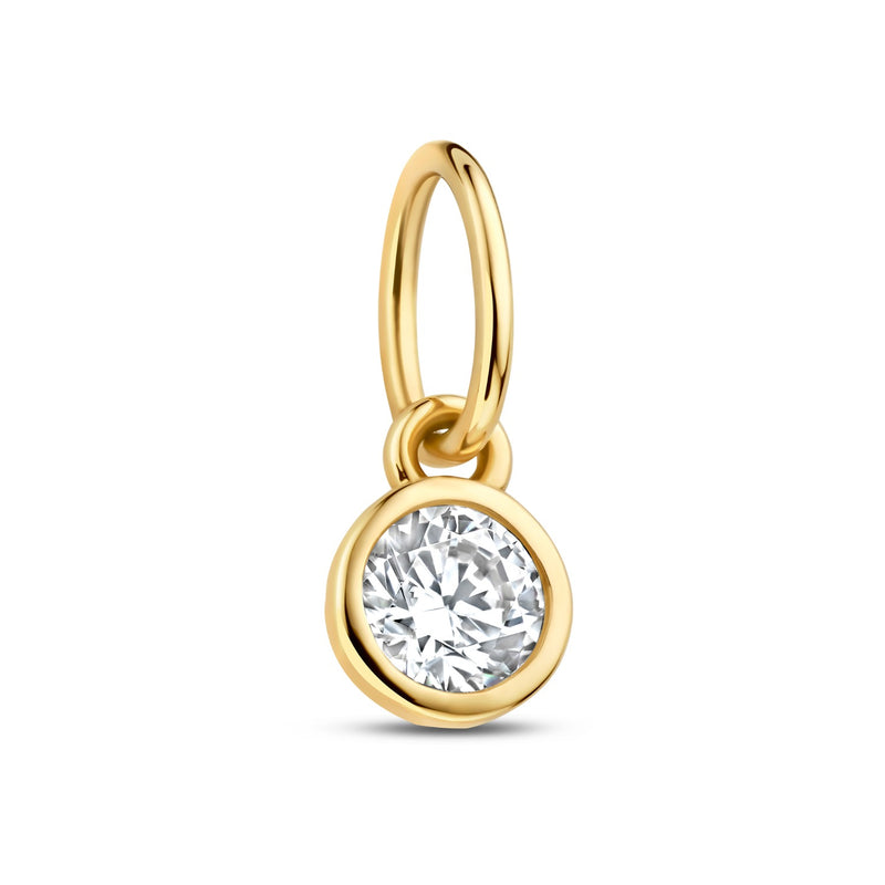 Isabel Bernard Le Marais Ronde Zirkonia 14 karaat gouden bedel IB350060-zoom-