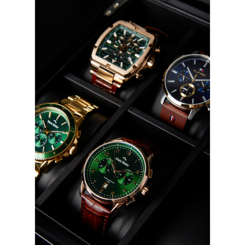 Mats Meier Mont Vélan Chrono Groen/Bruine Horloge MM10002-zoom-