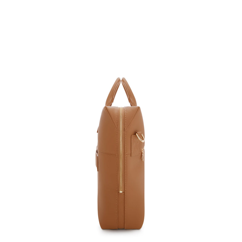 Isabel Bernard Honoré Anique Camel Kalfsleren Handtas IB25062-zoom-