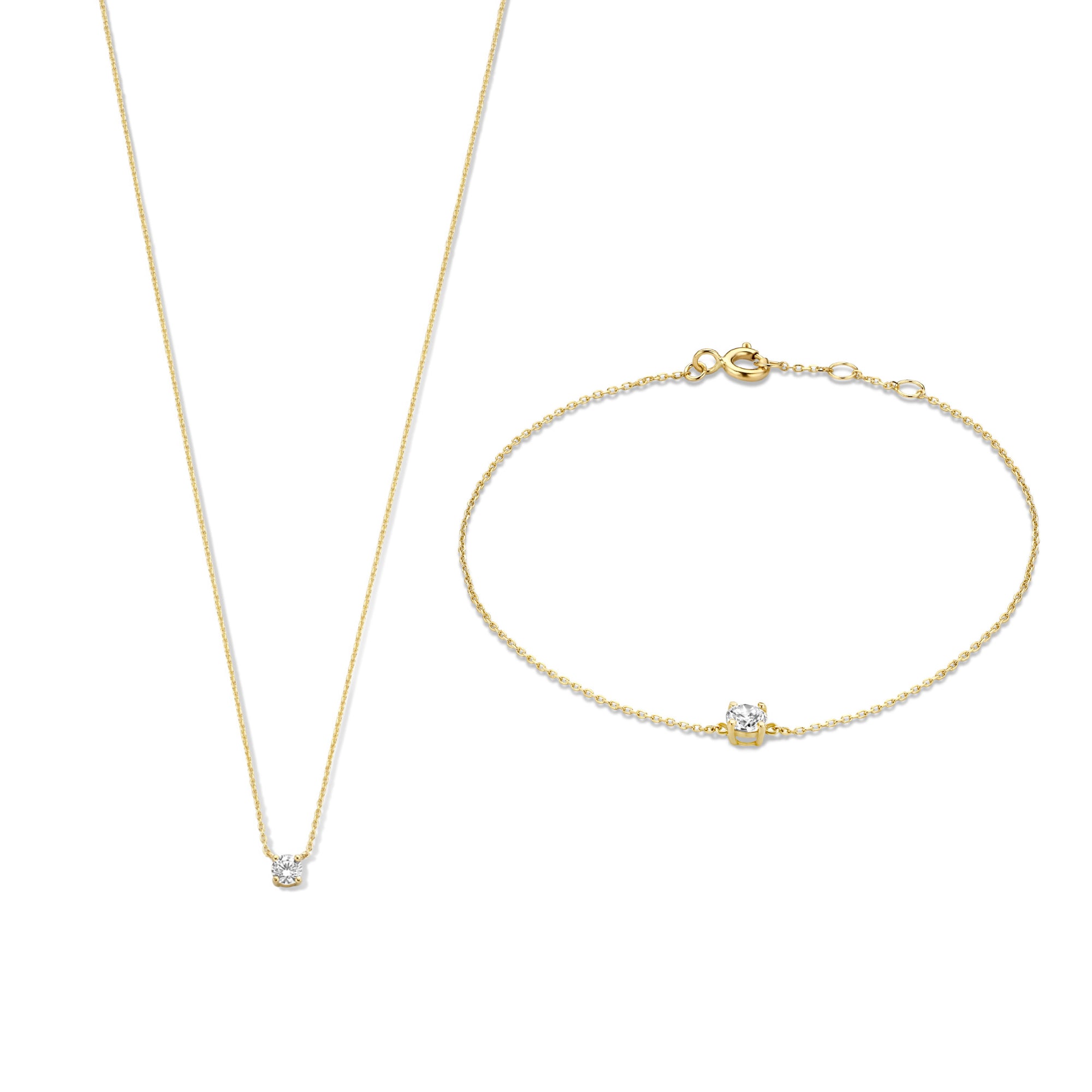 Isabel Bernard Cadeau d'Isabel 14 Carat Golden Necklace and Bracelet giftset IB90029