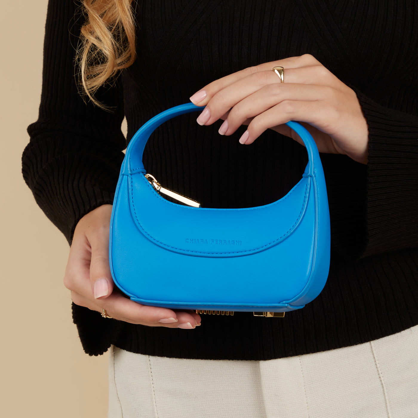 Chiara Ferragni Caia Blue Handbag 75SB4BG3-ZS517-236