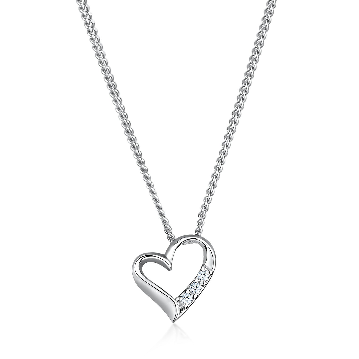 Elli 925 Sterling Silver Necklace with Diamond (0.045 ct) 2004-BF-0007552-001