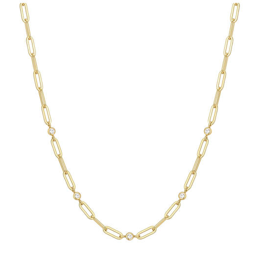 Ania Haie Reimaginer Gold Coloured Paper Clip Chain Necklace AH-N069-07G-zoom-