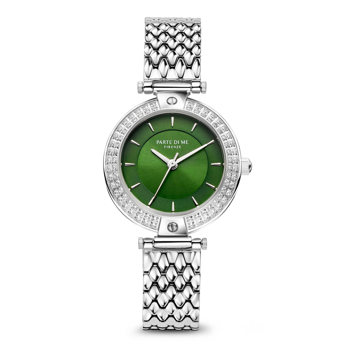 Parte Di Me Orologio Round Women's Watch Silver-coloured and Green PDM09010