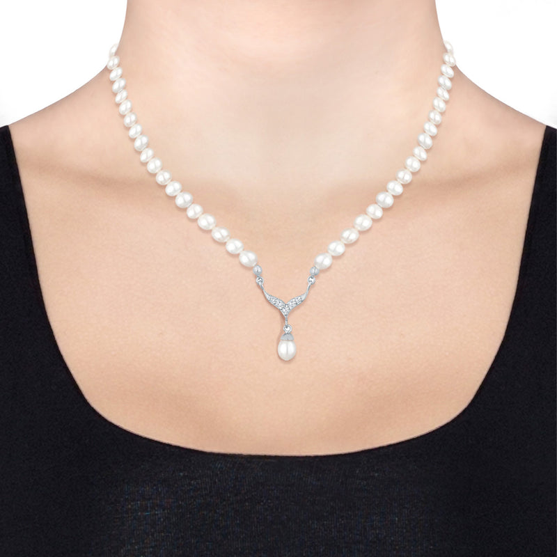 Elli 925 Sterling Silver Pearl Necklace with Zirconia 2004-BF-0008239-001-zoom-