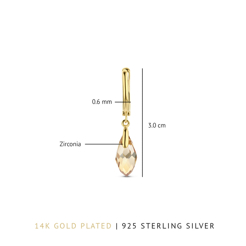 Parte Di Me La Sirena Ombrone 925 Sterling Zilveren Gold Plated Oorhangers PDM36144-zoom-