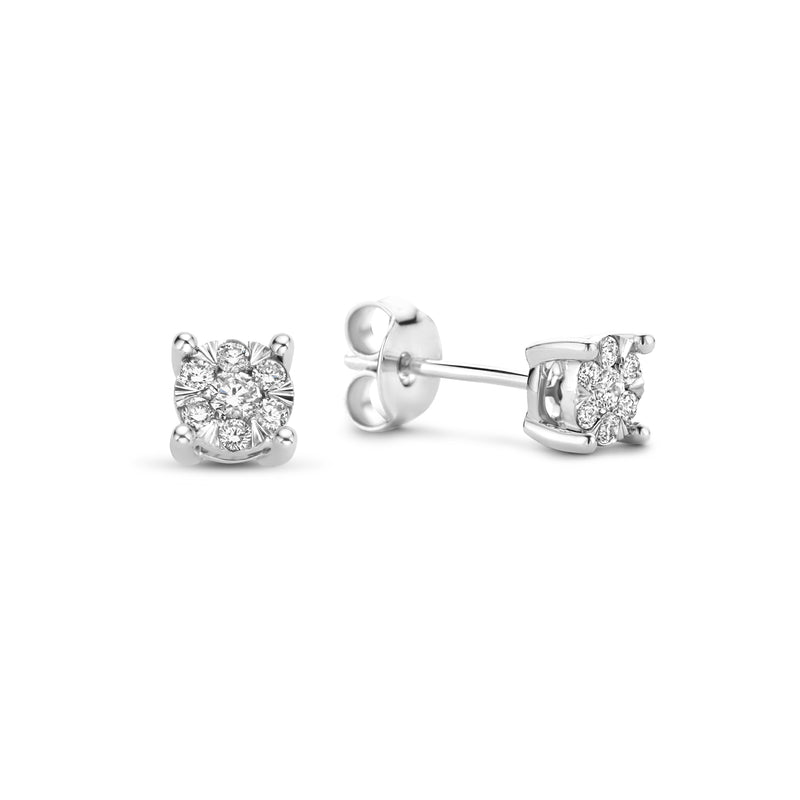 Isabel Bernard De la Paix Hanaé 14 karaat witgouden oorknoppen | diamant 0.16 ct | IBD360016-zoom-