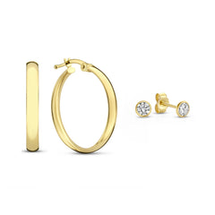 Isabel Bernard Cadeau d´Isabel 14 Carat Golden Earrings Set IB90121