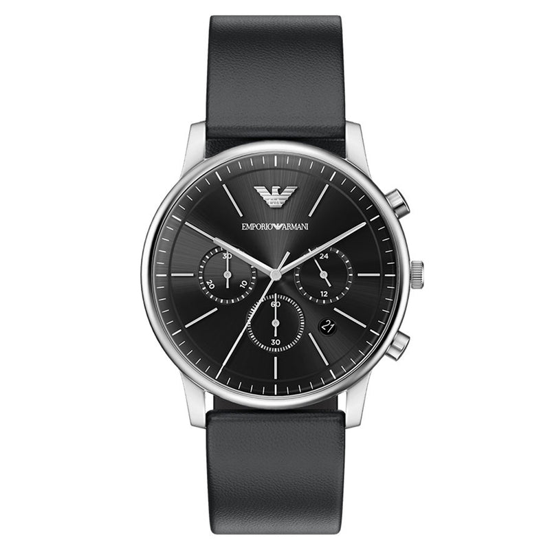 Emporio Armani Round Black Dial Watch AR11774-zoom-