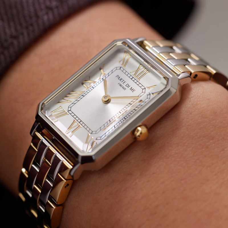 Parte di Me Orologio rechthoekig dameshorloge goud- en zilverkleurig PDM09026-zoom-