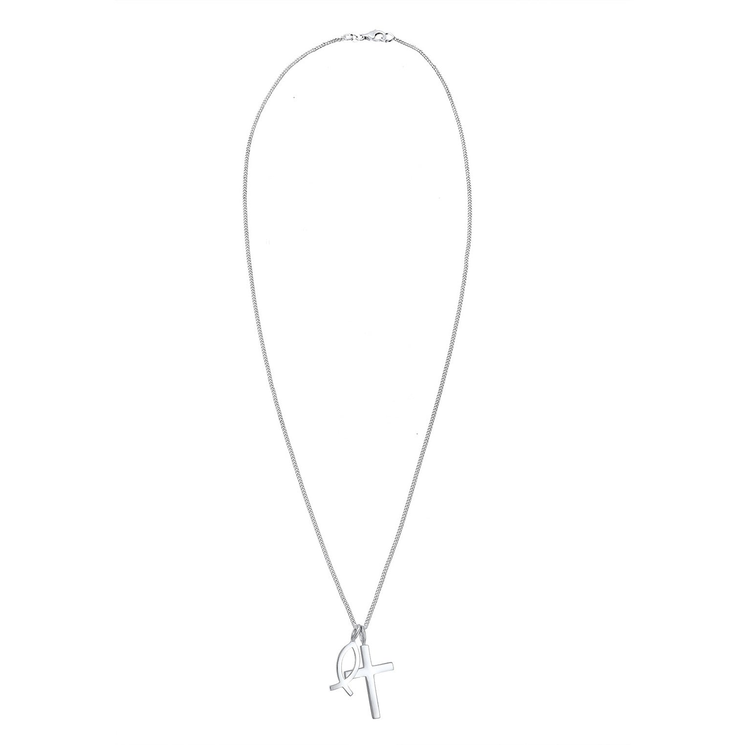 Elli 925 Sterling Silver Link Chain Necklace 2004-BF-0007705-002