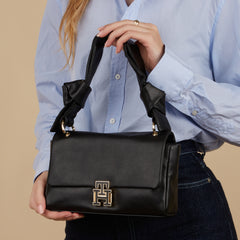 Tommy Hilfiger Pushlock Black Shoulder Bag AW0AW15685BDS