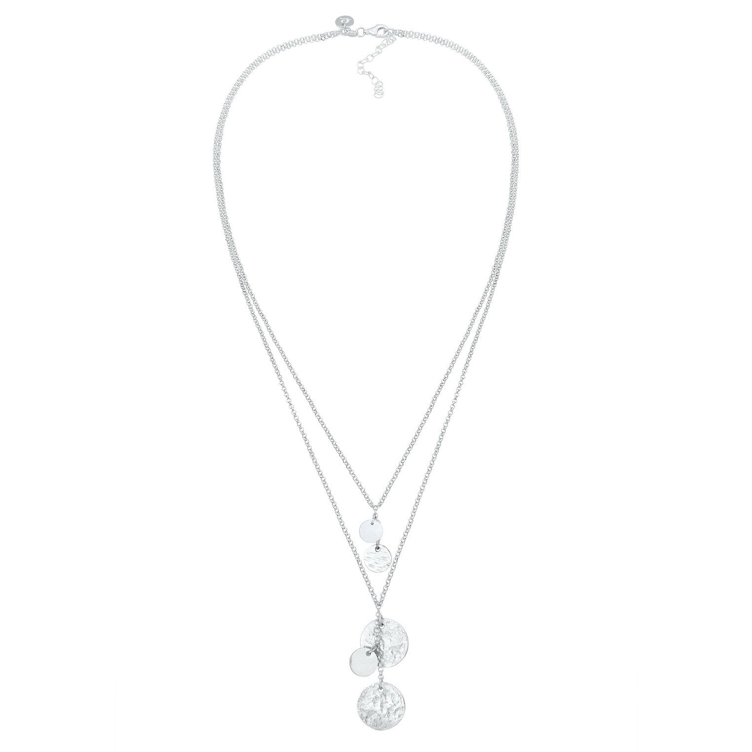 Elli 925 Sterling Silver Layered Necklace with Pendant 2004-BF-0007728-001