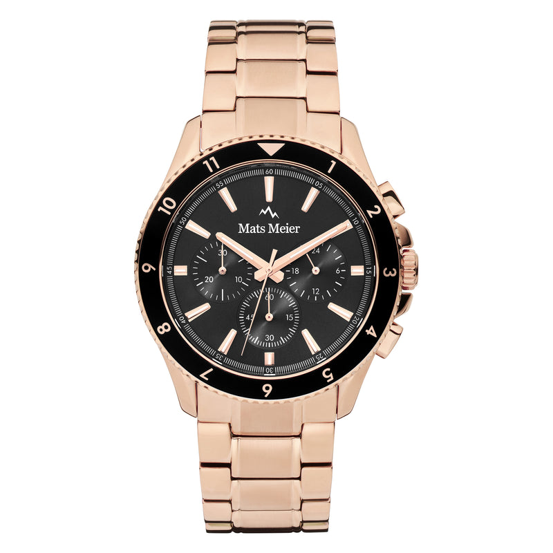 Mats Meier Ponte dei Salti Chronograaf Herenhorloge Rosé Goudkleurig en Zwart MM00510-zoom-