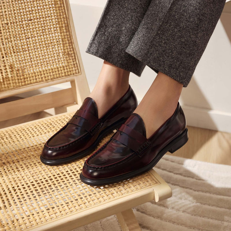 Isabel Bernard Vendôme Blandine Bordeaux Loafers van Kalfsleer IB51015-652-39-zoom-