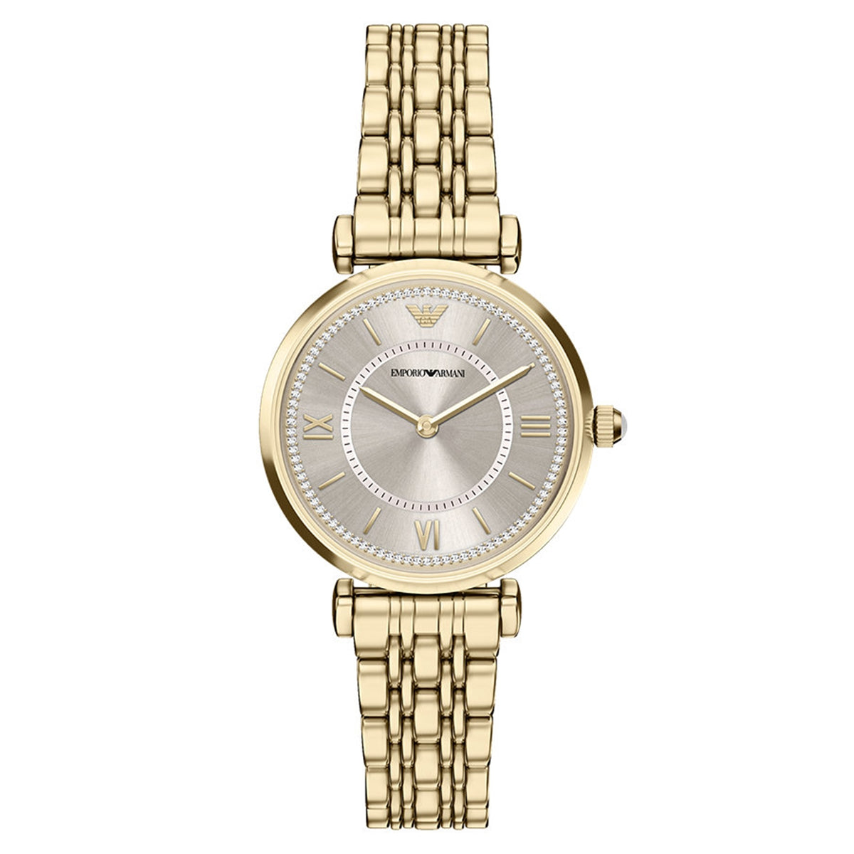 Emporio Armani Round Gold Dial Watch AR11766