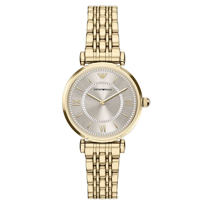 Emporio Armani Round Gold Dial Watch AR11766-zoom-