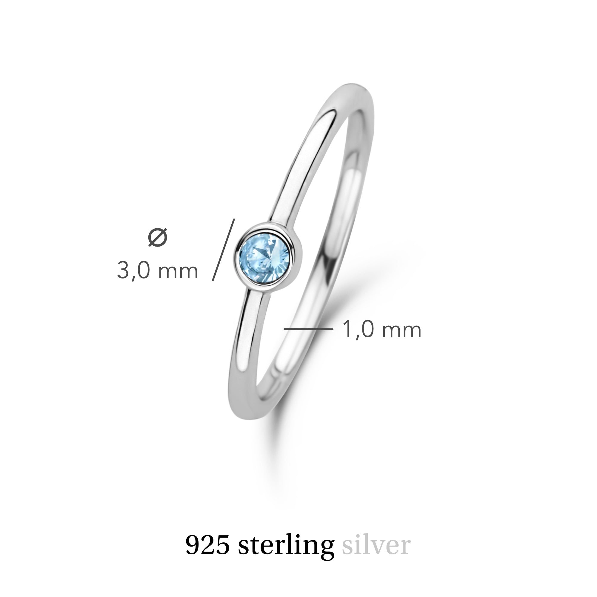 Violet Hamden Venus Silver Ring with Birthstone VH330007MAR-60