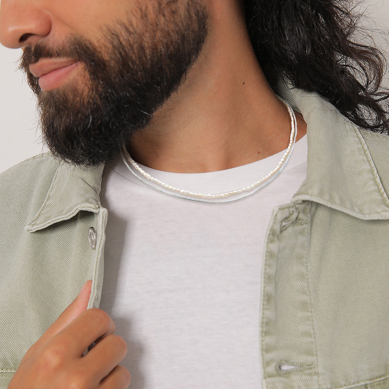 Kuzzoí 925 Sterling Silver Pearl Necklace 2004-BF-0007538-001-zoom-