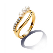 Pandora Essence Gold Plated Pearl Ring 163258C01-56