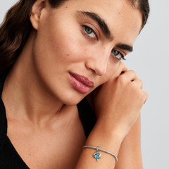 Pandora Moments 925 Sterling Silver Blue Murano Glass Dolphins Dangle Charm 793924C01