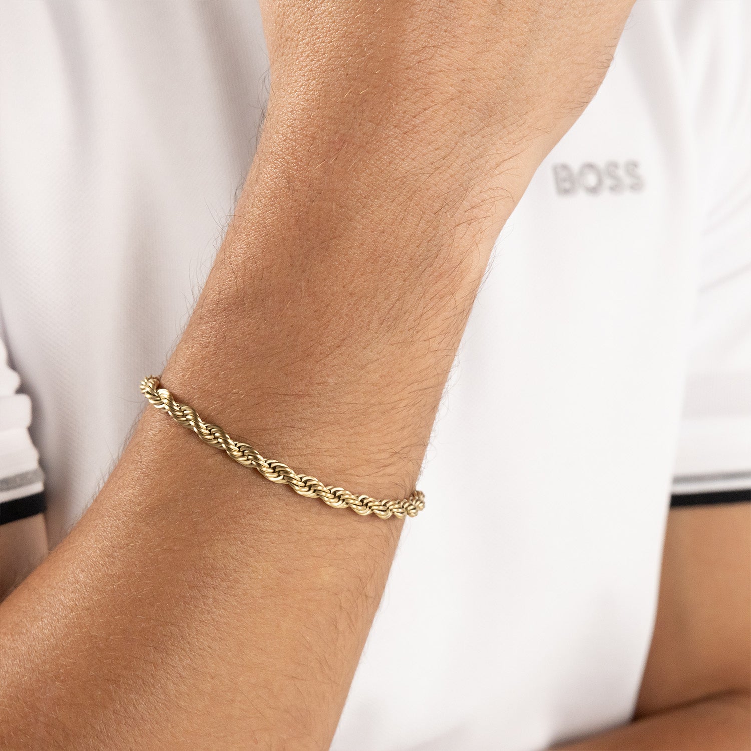 Hugo Boss Stainless Steel Gold-coloured Men's Chain bracelet HBJ1580810M