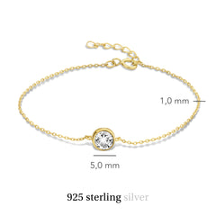Violet Hamden Venus 925 Sterling Silver Gold-coloured BraceletwithBirthstone VH320010-FEB