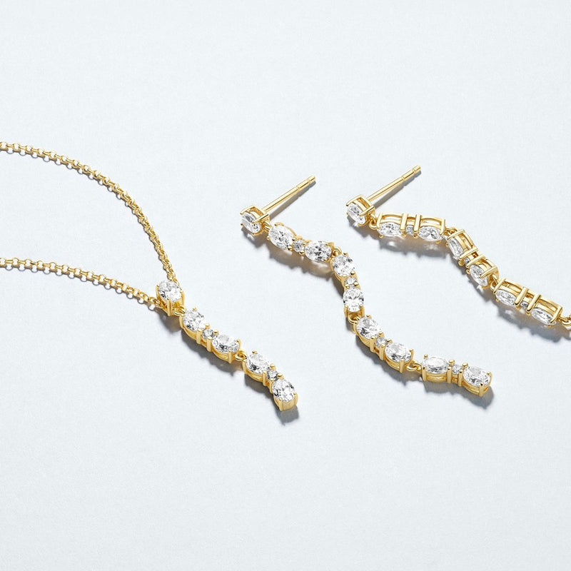 Sif Jakobs Ellera 925 Sterling Silver Earrings with 18 Karat Gold Plating SJ-E2417-CZ-YG-zoom-