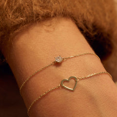 Beloro Jewels Regalo d'Amore 9 karat gold necklace and bracelet gift set with zirconia stones BO90048